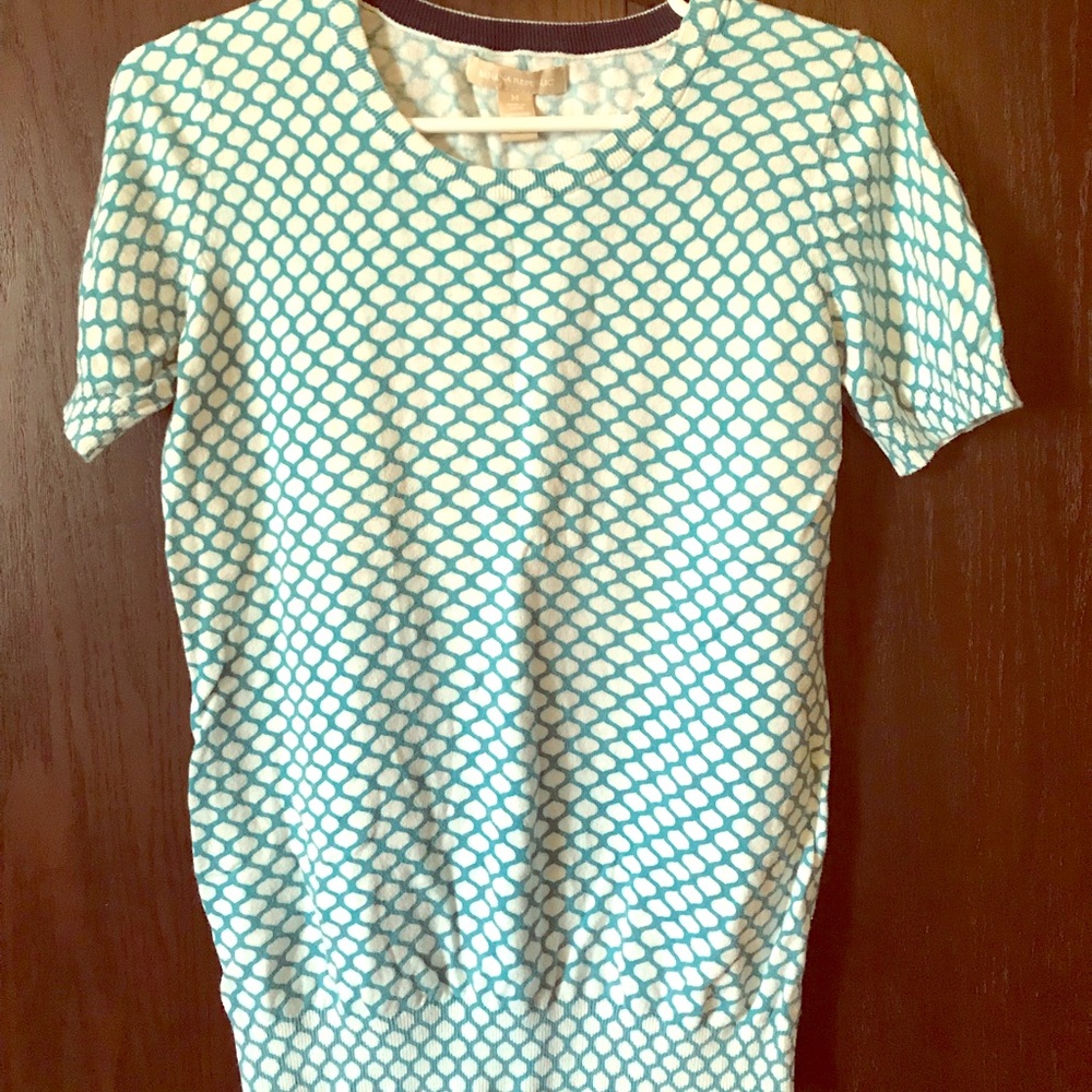 The Limited Spring top white and blue